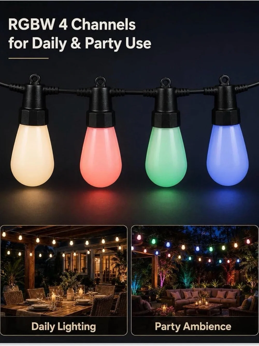 Outdoor String Lights 50FT